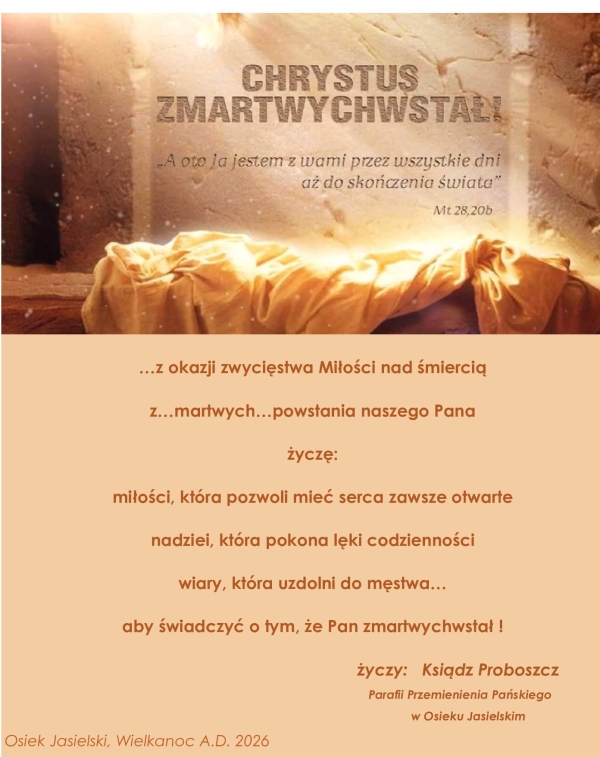 Życzenia Wielkanocne 2026